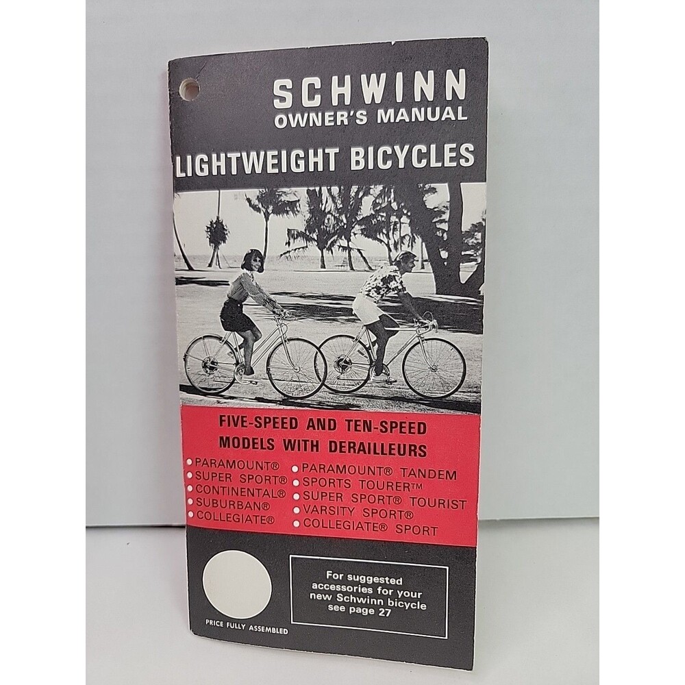 Vintage 1971 Schwinn Lightweight Bicycles Owner’s Manual 5 10 Speed Derailleur